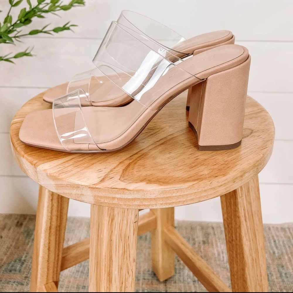 Clear block heels